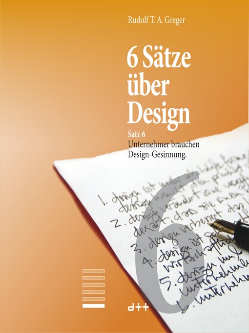 Title details for 6 Sätze über Design – Satz 6 by Rudolf T. A. Greger - Available